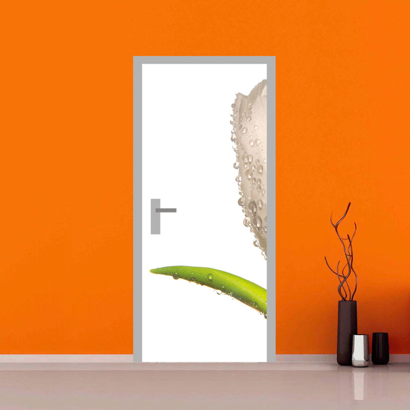 adesivo porta vendita tulipano nascosto arredo sticker casa