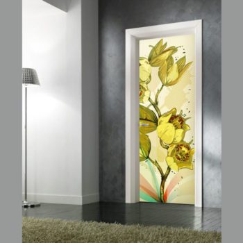 adesivo porta fiori gialli composizione floreale