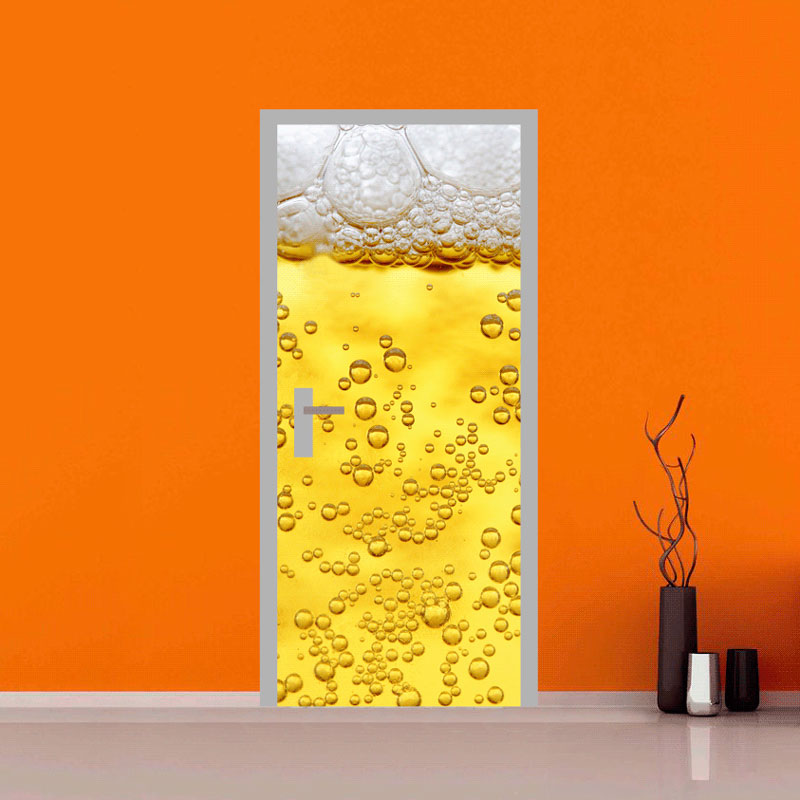 Adesivo per Porte di Bar e Locali dentro un bicchiere di birra