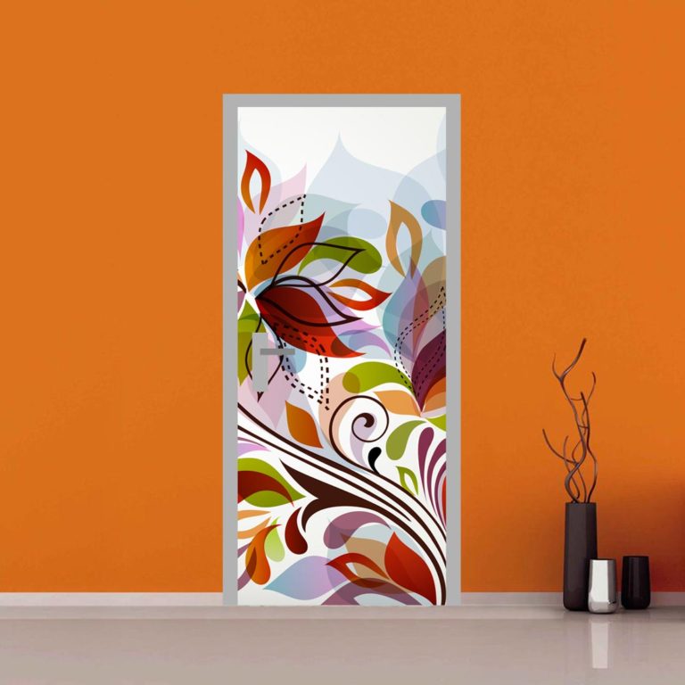 Adesivo per porta fantasia Floreale e fiori