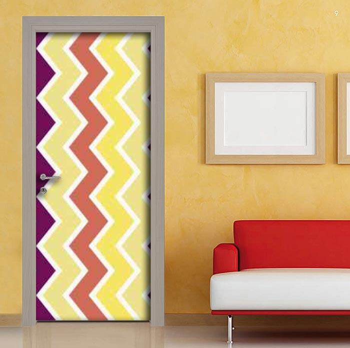 Adesivo porta vintage zig zag