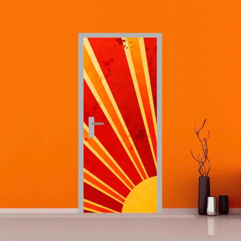 adesivo per porte : astratto sole
