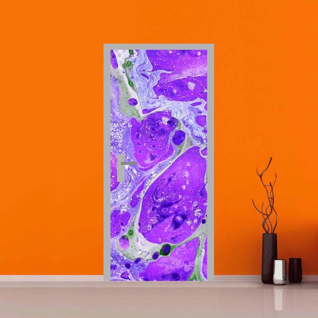 adesivo per porte : astratto viola