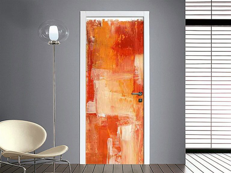 adesivo per porte : pennellate rosse
