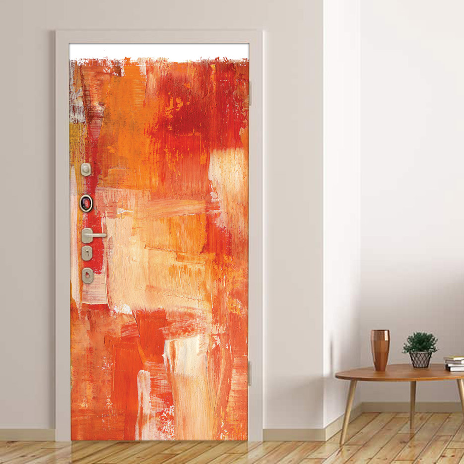adesivo per porte : pennellate rosse