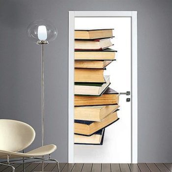 adesivo per porte : pila di libri