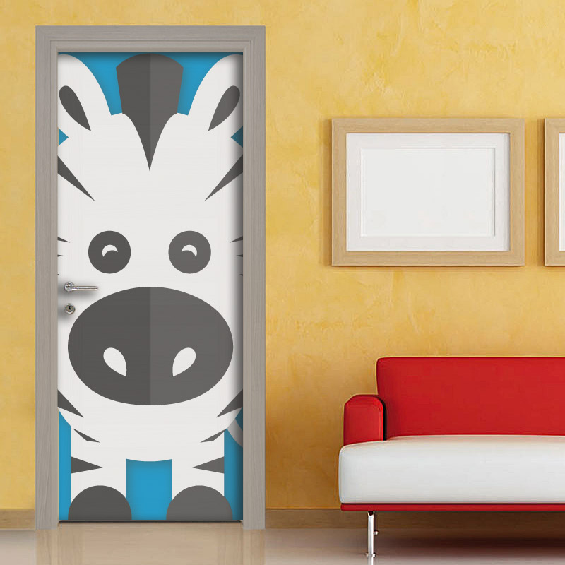 Adesivo Porte per Bambini con Zebra
