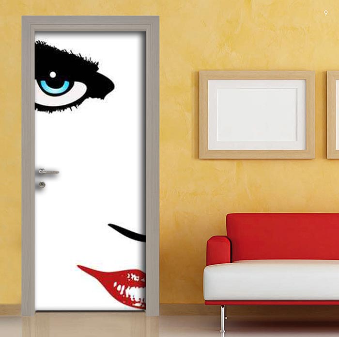 Adesivo per Porte volto di donna