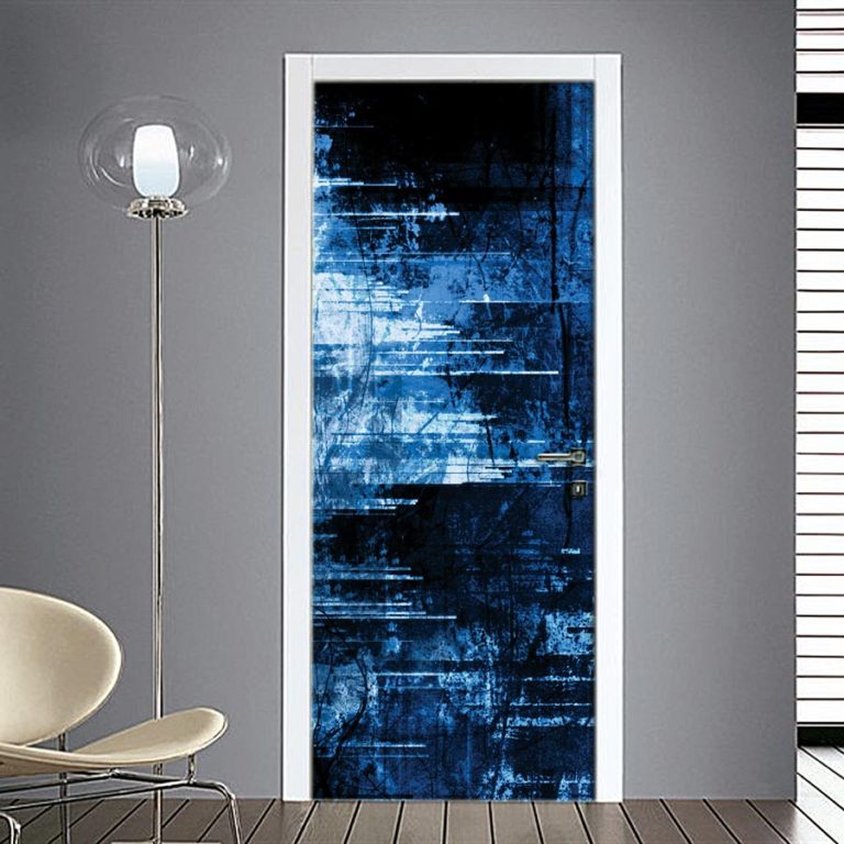 Adesivo porta astratto blu