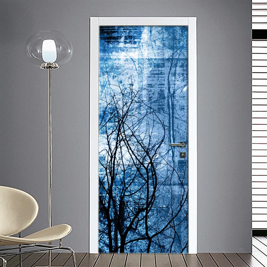 Adesivo porta astratta blu