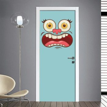 Adesivo per porta faccia spaventata