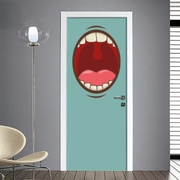 Adesivo per porta bocca aperta