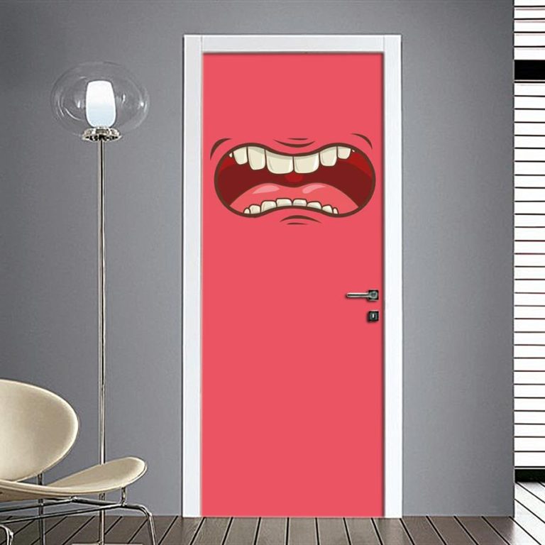 Adesivo emoticon per porta bocca arrabbiata