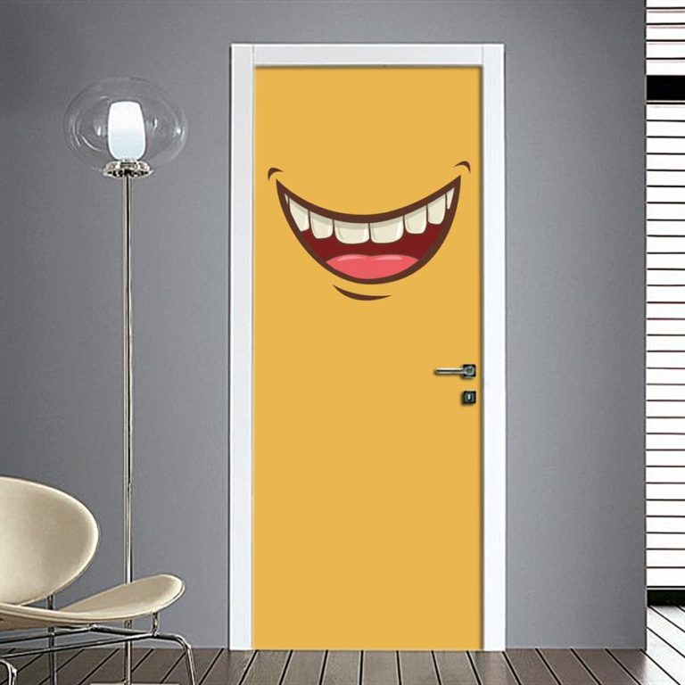 Adesivo per porta bocca sorridente