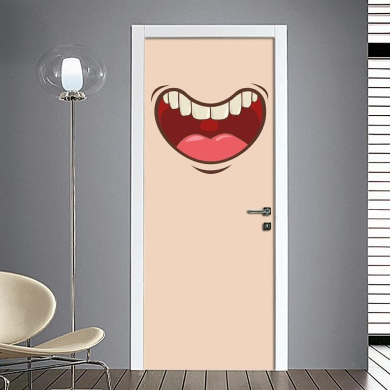 Adesivo per porta bocca sorridente