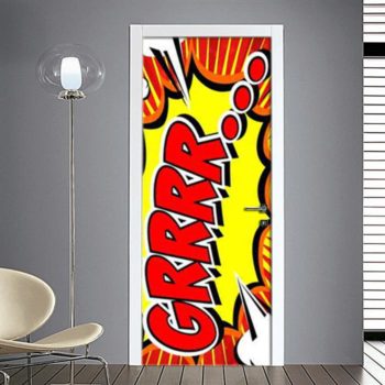 Adesivo per porta con fumetti
