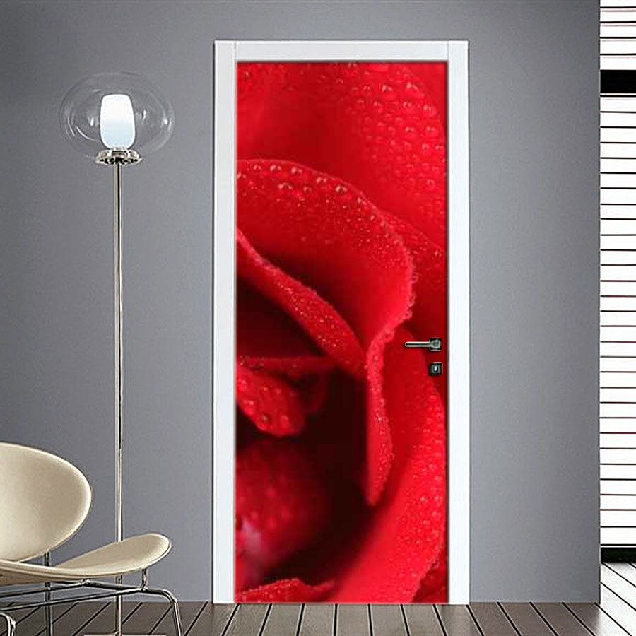 Adesivo Porta: Rosa sbocciata