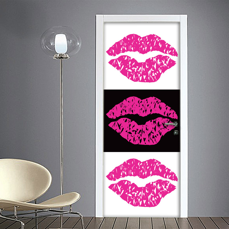 Labbra makeup: adesivo per porta