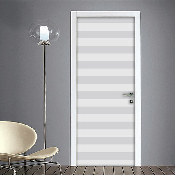 Adesivo per porta righe orizzontali bianco nero