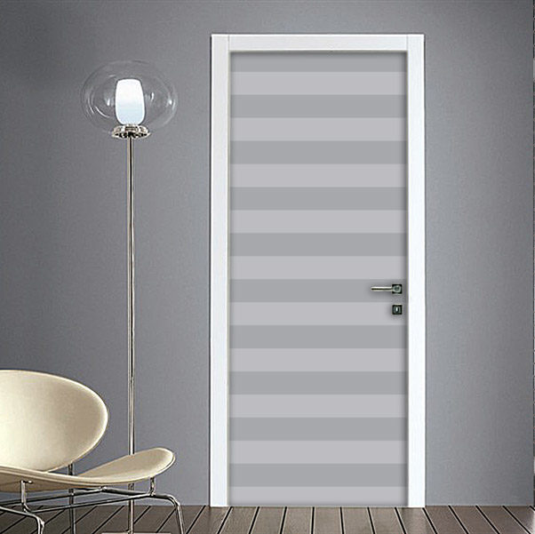 Adesivo per porta righe orizzontali bianco nero