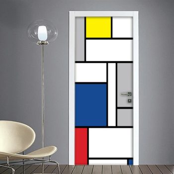 Mondrian composizione adesivo per porta