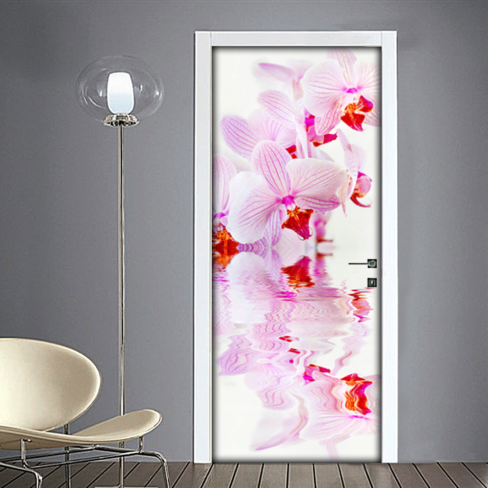 Orchidea adesivo per porta