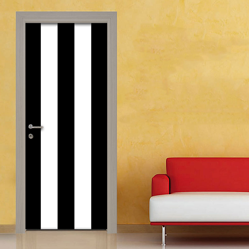 Adesivo porta righe bianco e nero