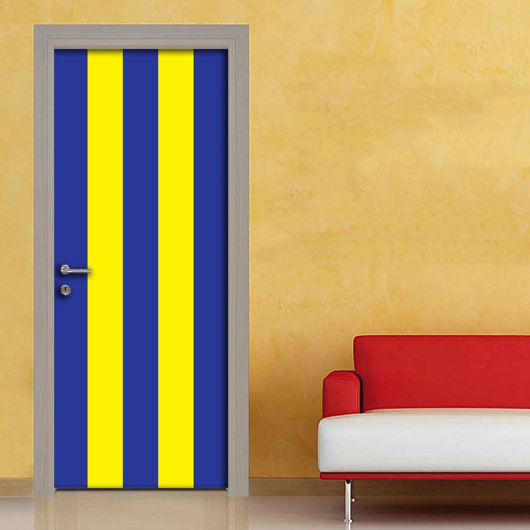 Adesivo porta righe blu giallo