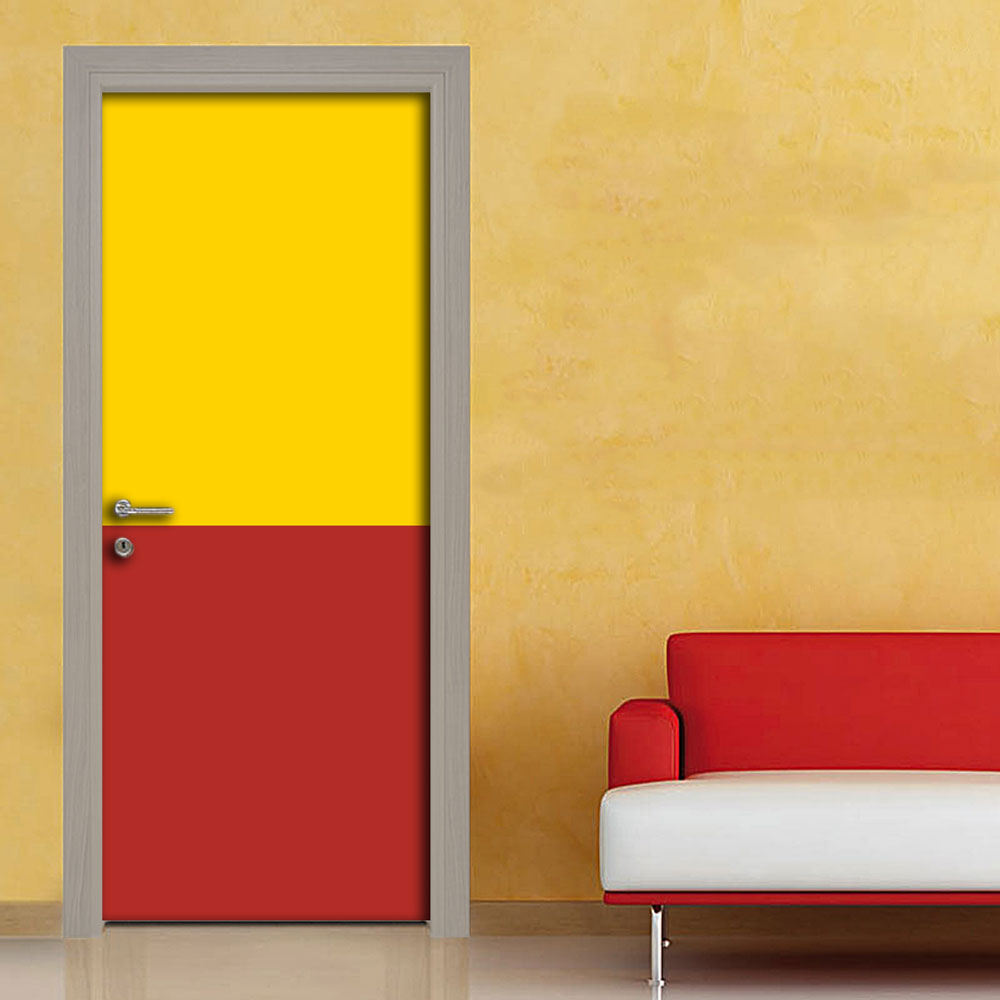 Adesivo porta righe giallo rosso
