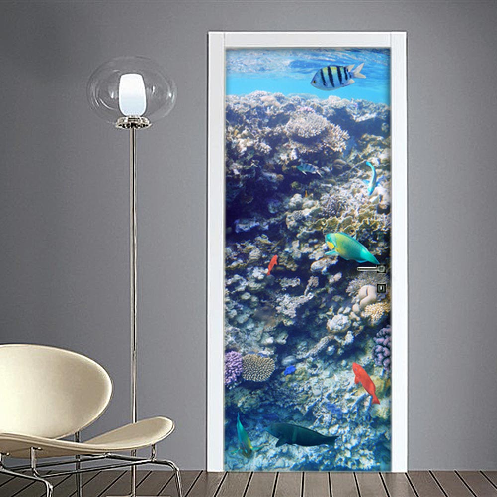 Adesivo porte: acquario con pesci
