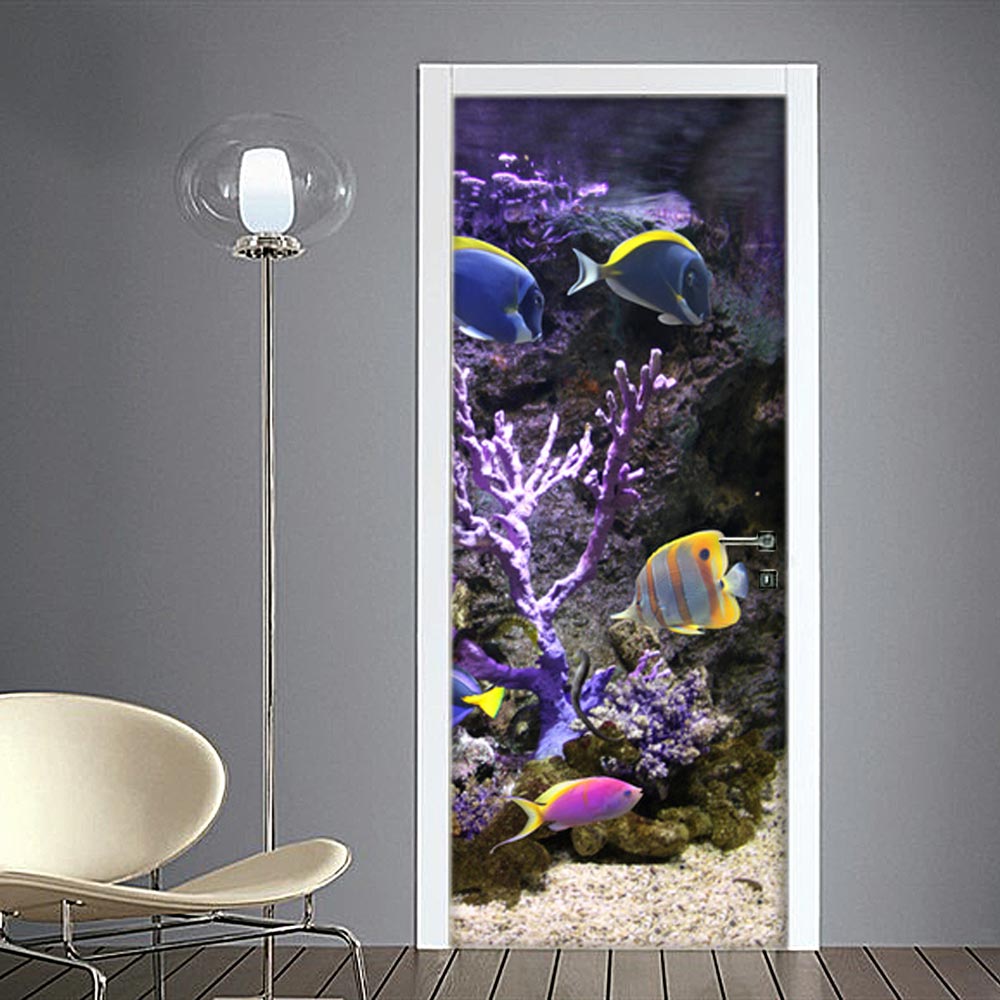 Adesivo porte: acquario con pesci
