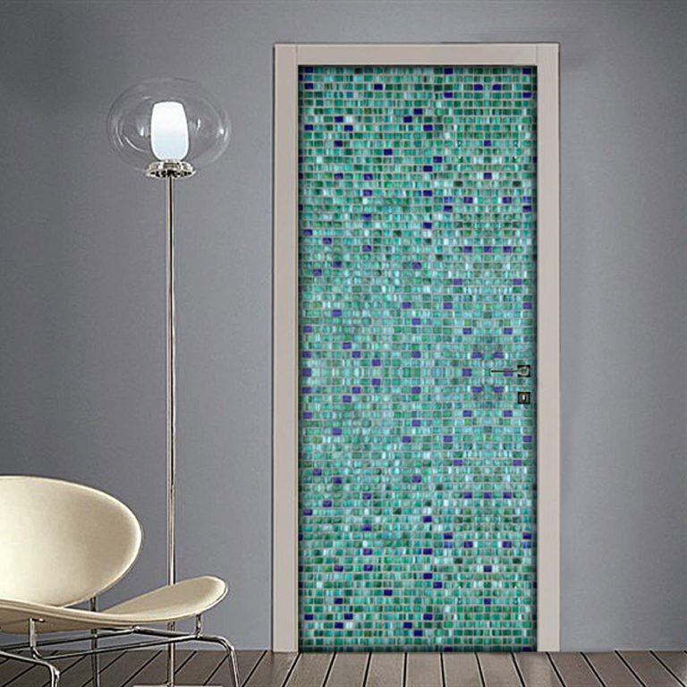 Adesivo per porte mattonelline colorate