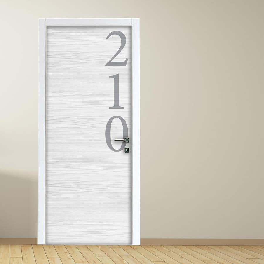 Adesivo per porta Hotel effetto legno con numero (personalizzabile)