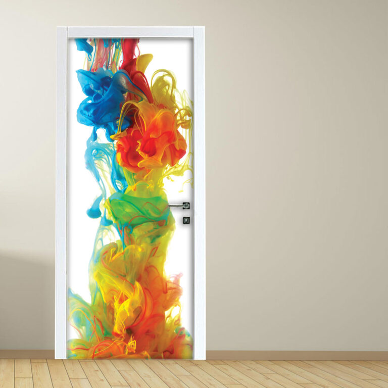 Adesivo per porta astratto: Fumo colorato