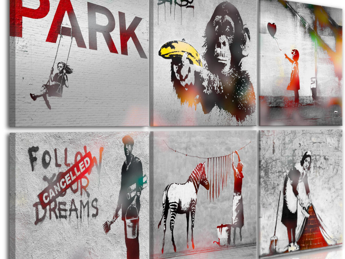 Quadro - Banksy Collage (6 Parts)