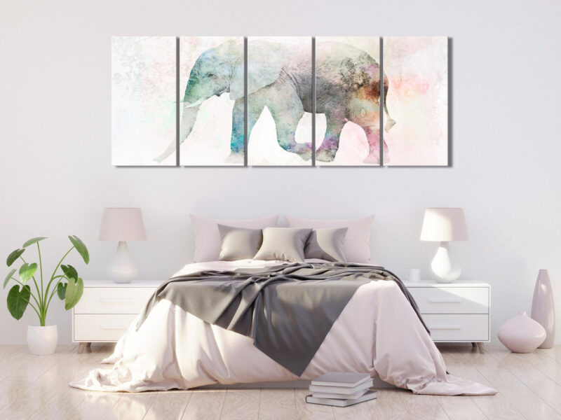 Quadro - Painted Elephant (5 Parts) Narrow