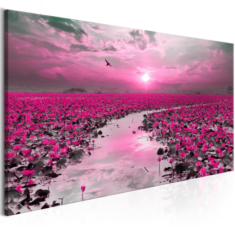 Quadro - Lilies and Sunset (1 Part) Wide